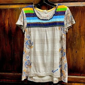 Very cute loose fit mid length. Worn and very well taken care of.